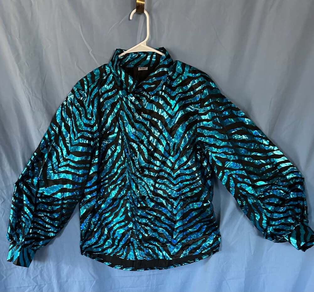 Spirit Halloween Zebra Shirt, Adult Size Medium, Metallic Animal Print Costume
